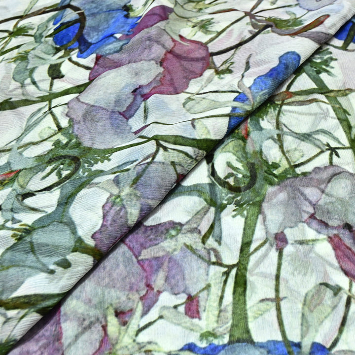 Designer Floral Cotton Digital Print Fabric-Soft Breathable Designer Cotton Fabric SNT165-12
