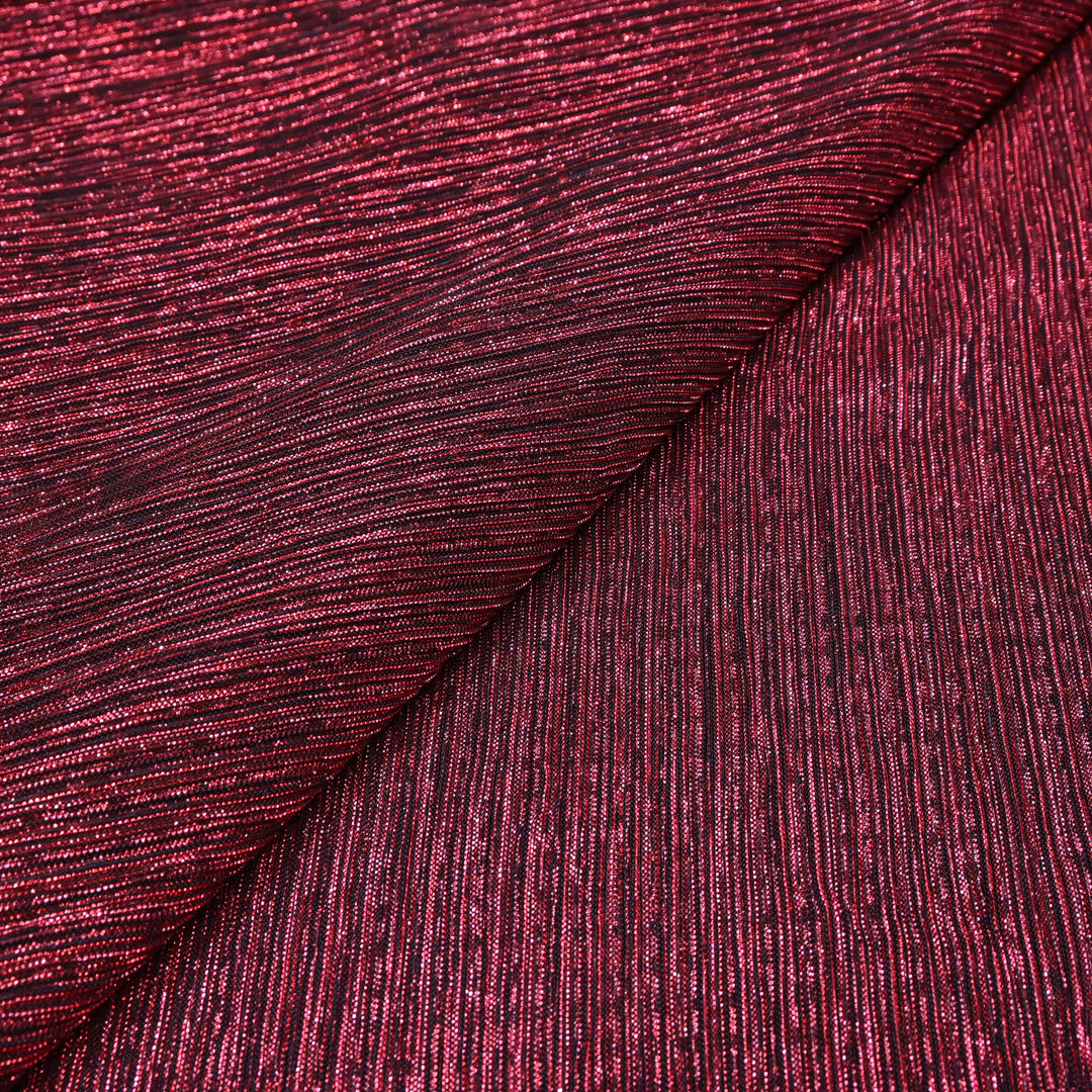 Maroon Crinkled Moonlight Fabric