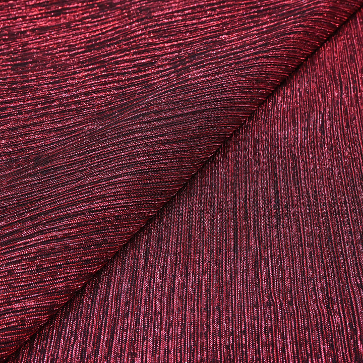 Maroon Crinkled Moonlight Fabric