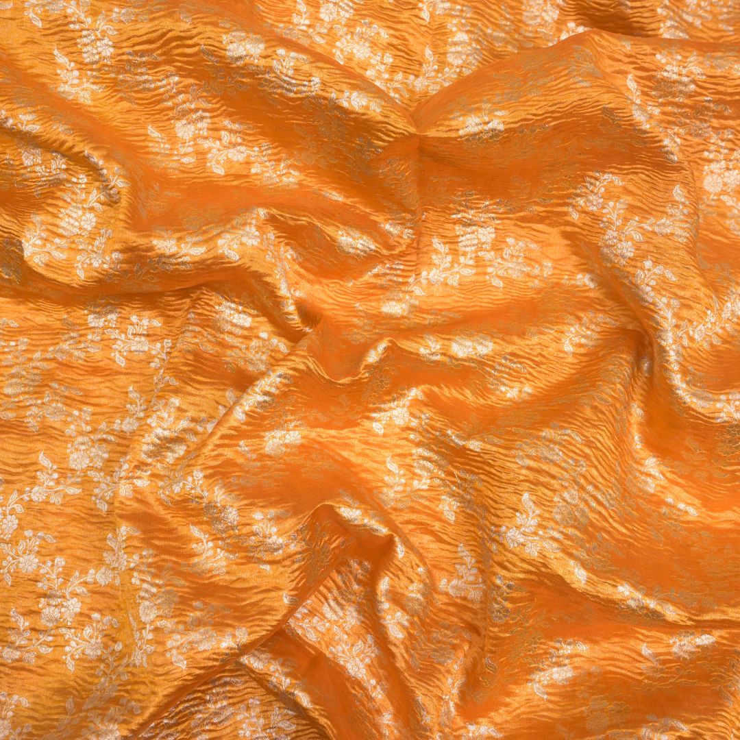 Warm Peach Pure Crush Tissue Zari Jaal | T-16-205