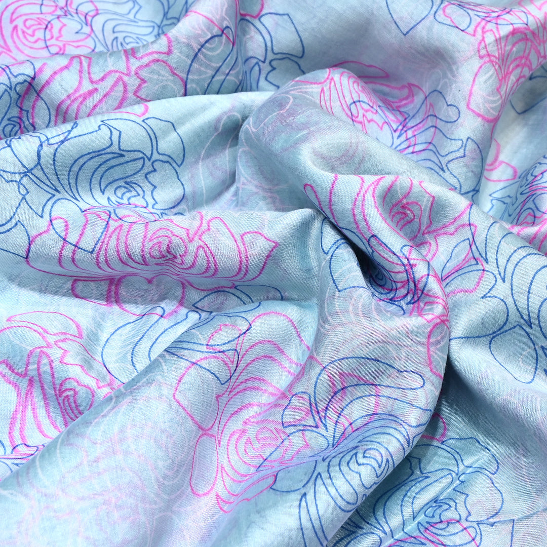Silk Chanderi Digital Print Fabric 44" – Soft Lightweight Designer Fabric 001664-03