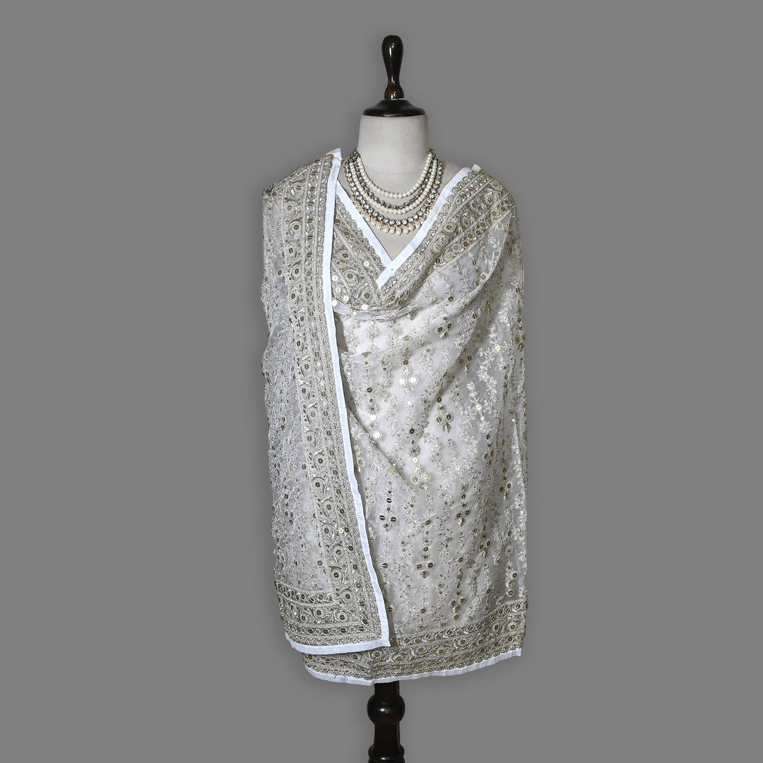 Organza Sequence & Zari Dupatta – Elegant Ethnic Dupatta for Women- RV2210-01