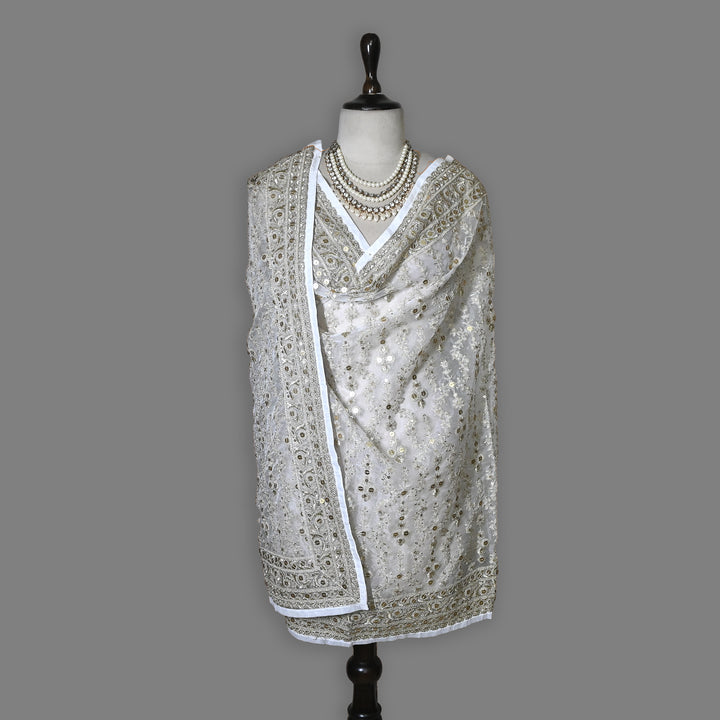 Organza Sequence & Zari Dupatta – Elegant Ethnic Dupatta for Women- RV2210-01