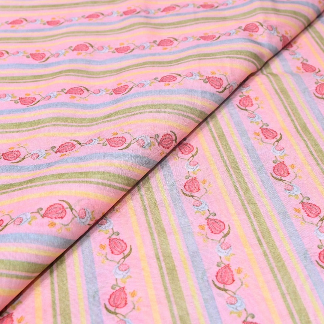 Multi Color Premium Bamberg Satin Digital Print Fabric – 001333-21