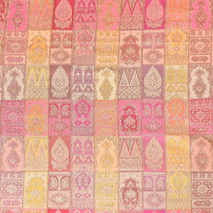 Multi Rangoli Brocade Fabric – Premium Zari Woven Designer Brocade Fabric 001006-A6