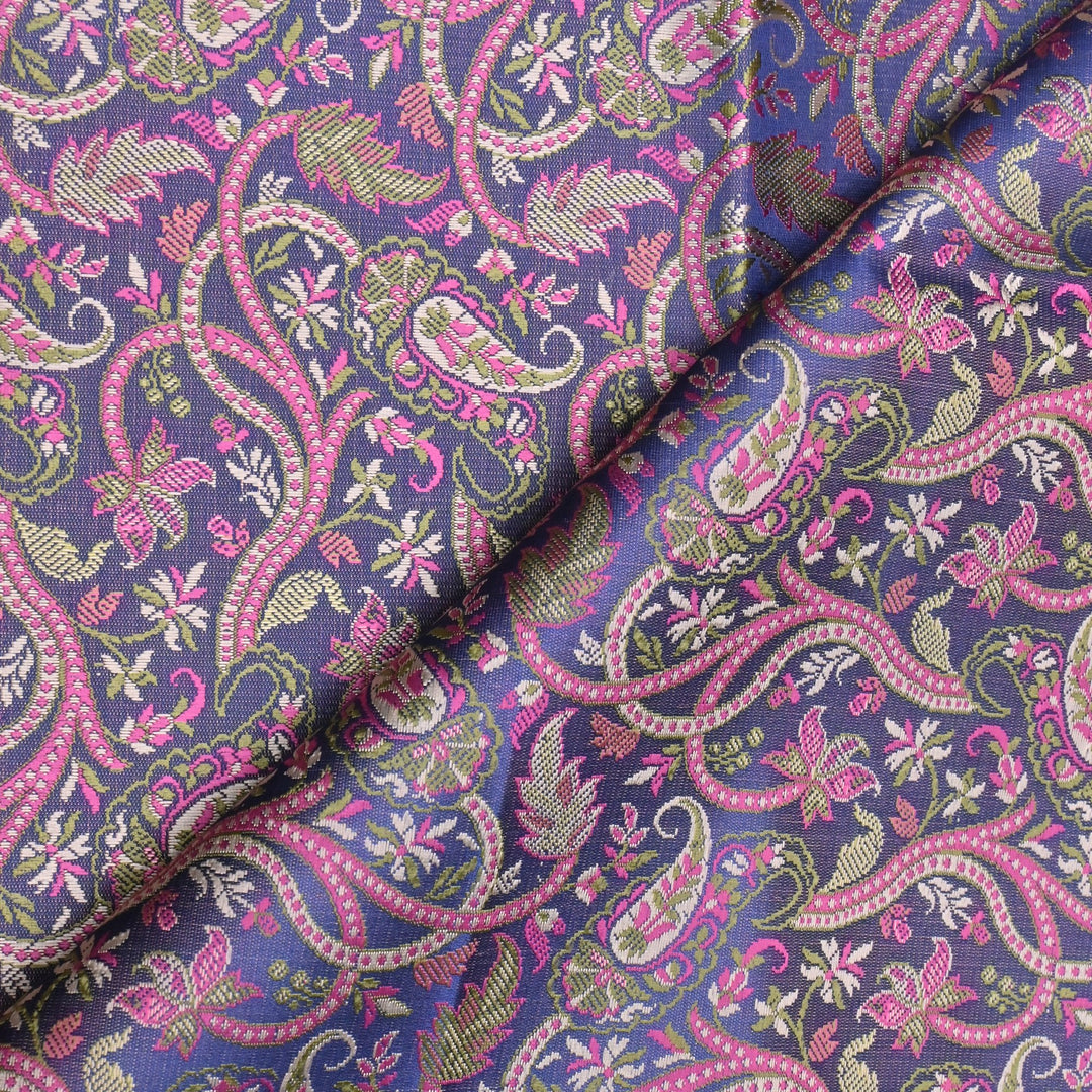 Satin Zari Tehra Brocade Fabrics