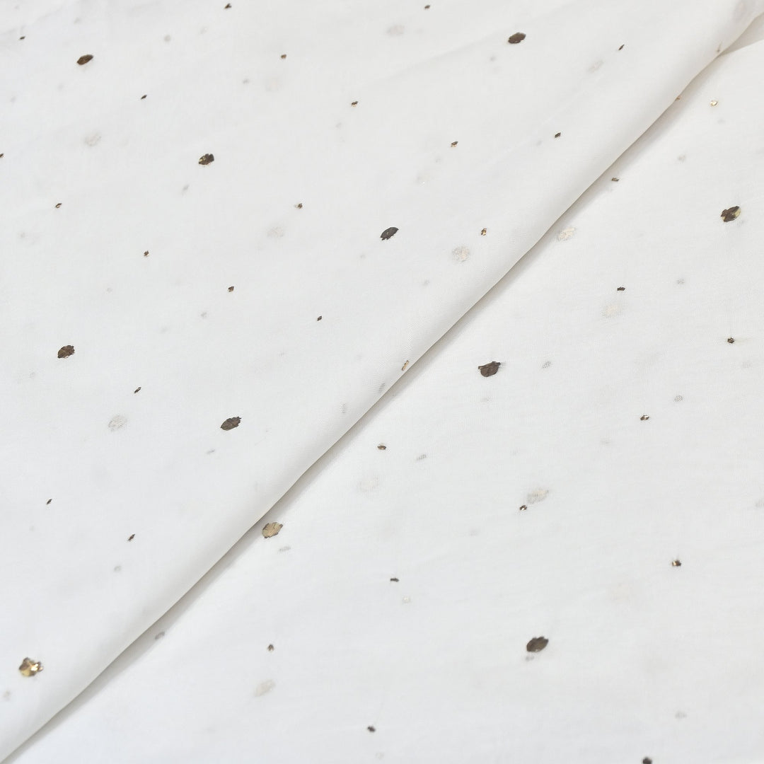 Dyeable Viscose Organza Handwork Mukaish Fabric
