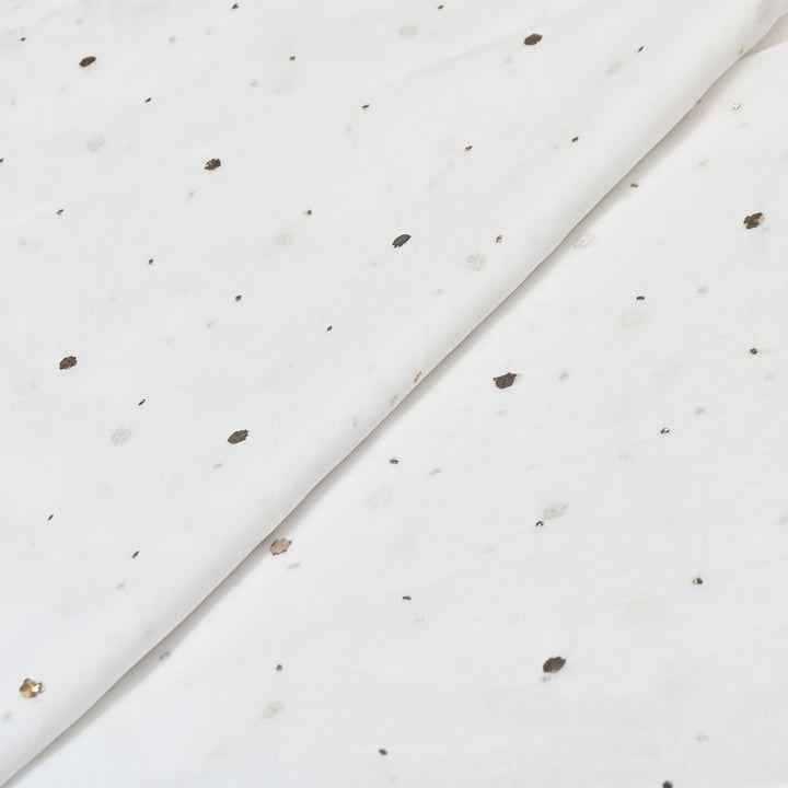 Dyeable Viscose Organza Handwork Mukaish Fabric