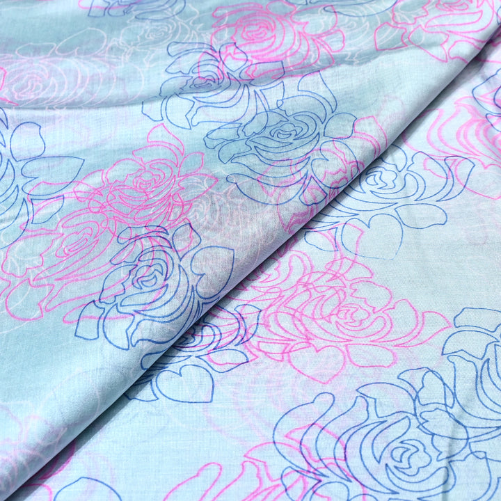 Silk Chanderi Digital Print Fabric 44" – Soft Lightweight Designer Fabric 001664-03