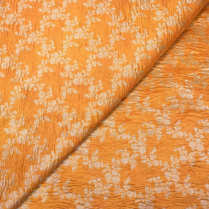 Warm Peach Pure Crush Tissue Zari Jaal | T-16-205