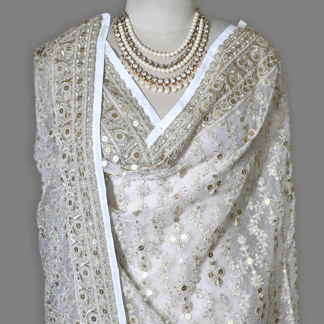 Organza Sequence & Zari Dupatta – Elegant Ethnic Dupatta for Women- RV2210-01