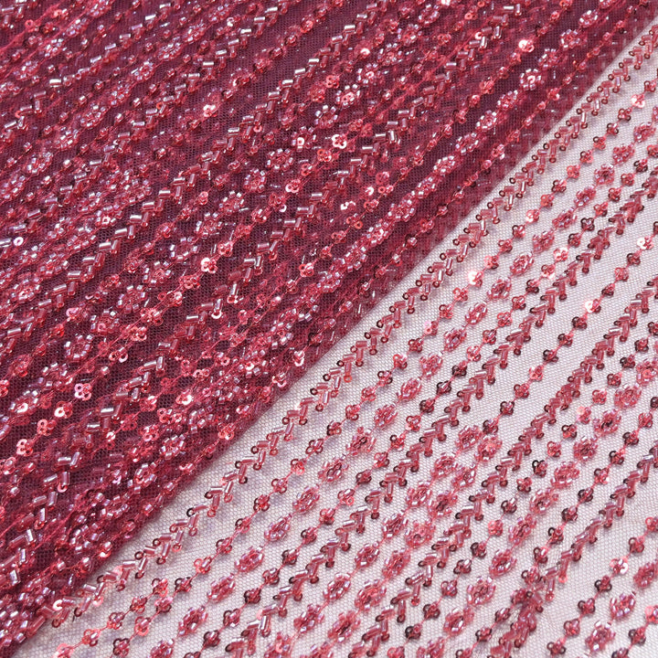 Premium Imported Beaded & Sequin Embroidery Net Fabric- 382747-02