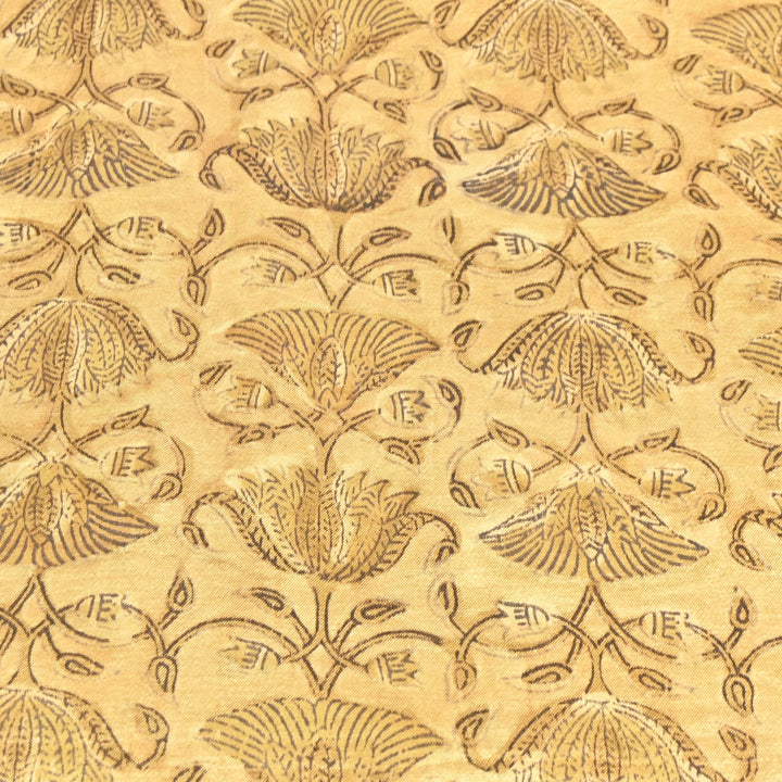 Mushrum Satin Vanaspati Print Fabric– Soft Luxury Designer Printed Fabric KK1217-1D