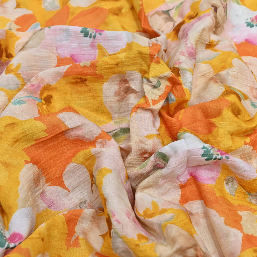 Elegant Crush Chanderi Digital Print Fabrics-UF0208-9