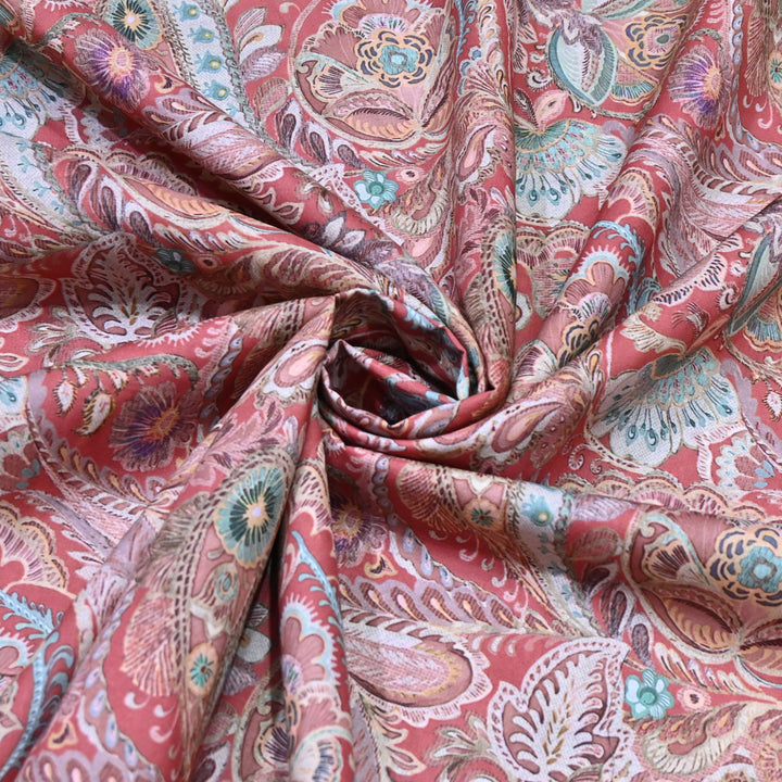 Red Italian Lawn Print Fabric