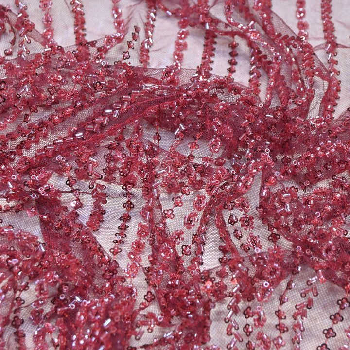 Premium Imported Beaded & Sequin Embroidery Net Fabric- 382747-02