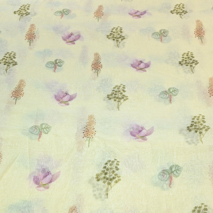 Mul Chanderi Digital Print Fabric - Soft Lightweight Designer Fabric GT0185-1d