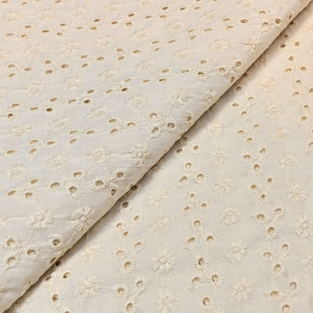 Kora Cotton Cutwork Chikankari Embroidery Fabric DF0130-6