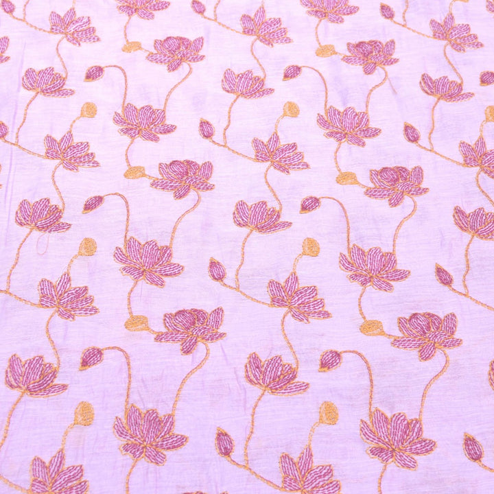 Dyed Mul Chanderi Thread Embroidery Fabrics