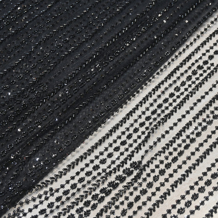 Premium Imported Beaded & Sequin Embroidery Net Fabric- 382747-03