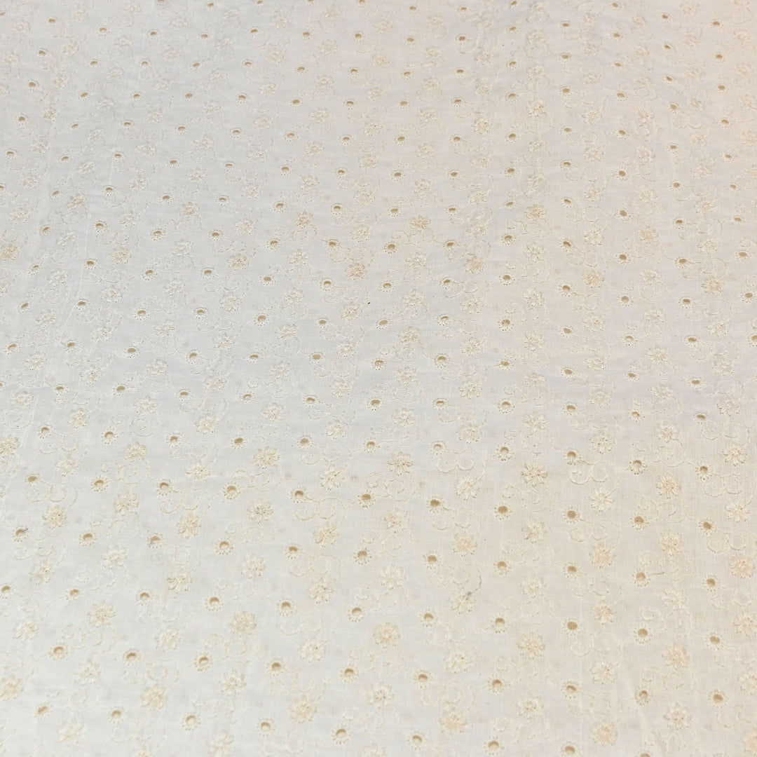 Kora Cotton Cutwork Chikankari Embroidery Fabric DF0130-7