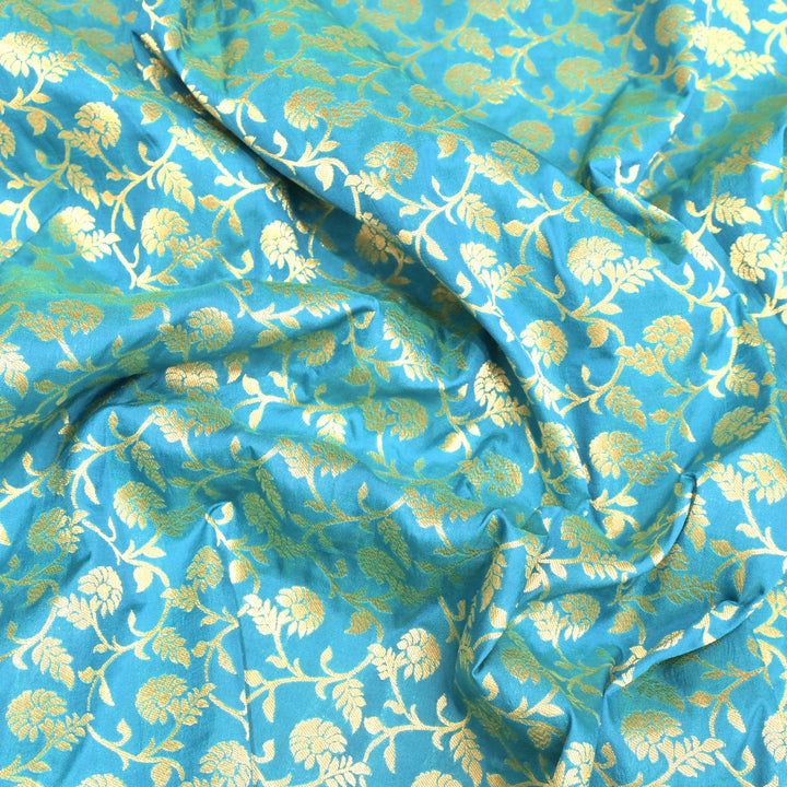 Semi Katan Silk Zari Jaal Brocade Fabrics