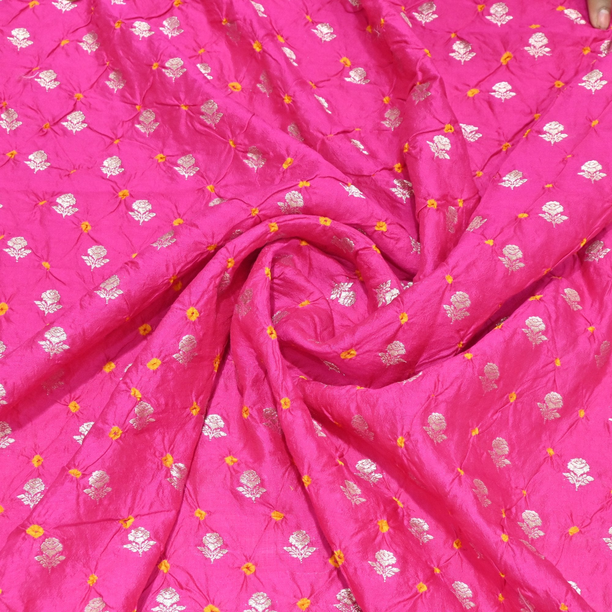 Bandhani silk fabric online best sale