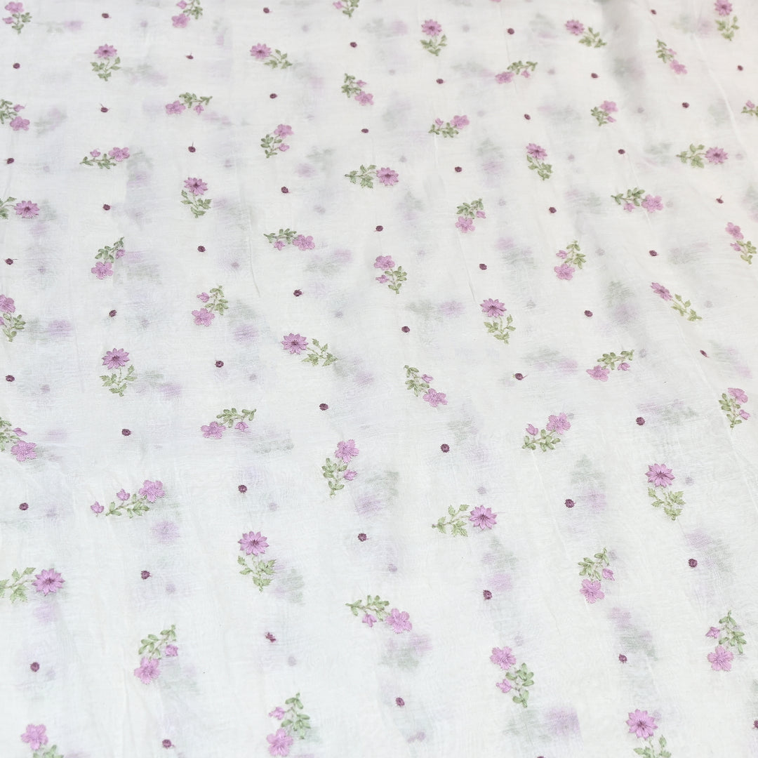 Dyeable Mul Chanderi Thread Embroidery Fabric – Soft Summer Designer Fabric-MF8209-6