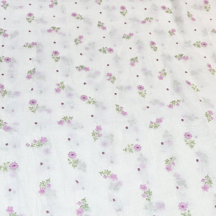 Dyeable Mul Chanderi Thread Embroidery Fabric – Soft Summer Designer Fabric-MF8209-6