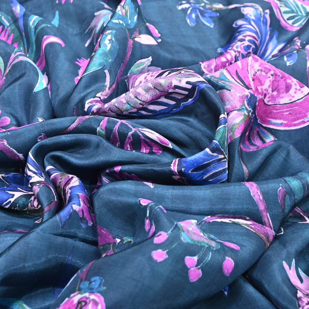 Multicolor Muslin Digital Print Fabric-KTP44-20