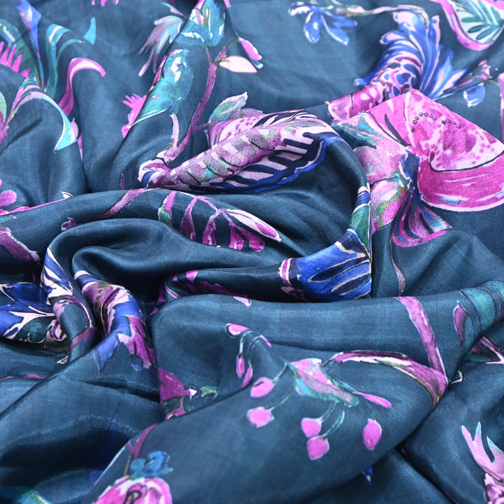 Multicolor Muslin Digital Print Fabric-KTP44-20