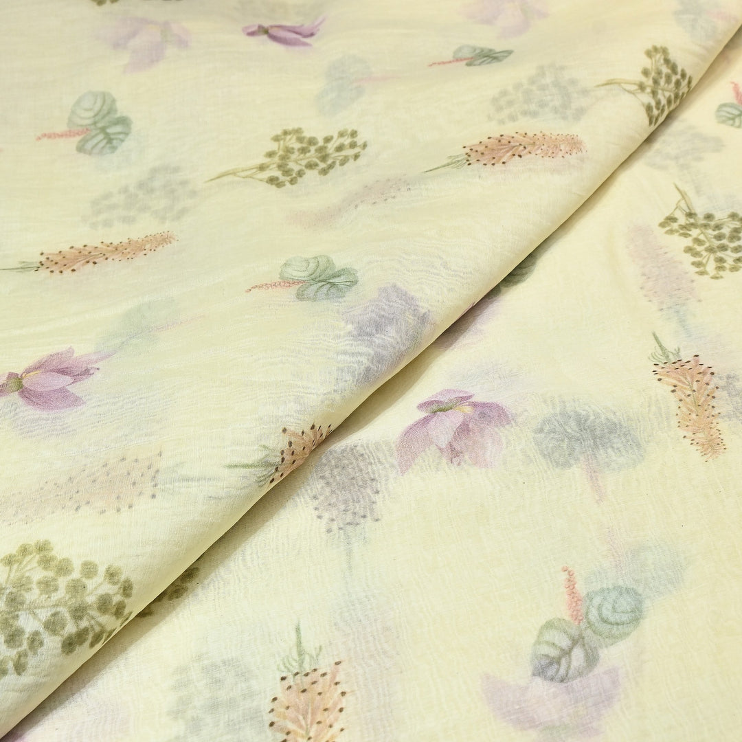 Mul Chanderi Digital Print Fabric - Soft Lightweight Designer Fabric GT0185-1d