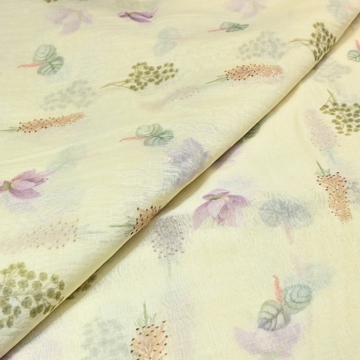 Mul Chanderi Digital Print Fabric - Soft Lightweight Designer Fabric GT0185-1d
