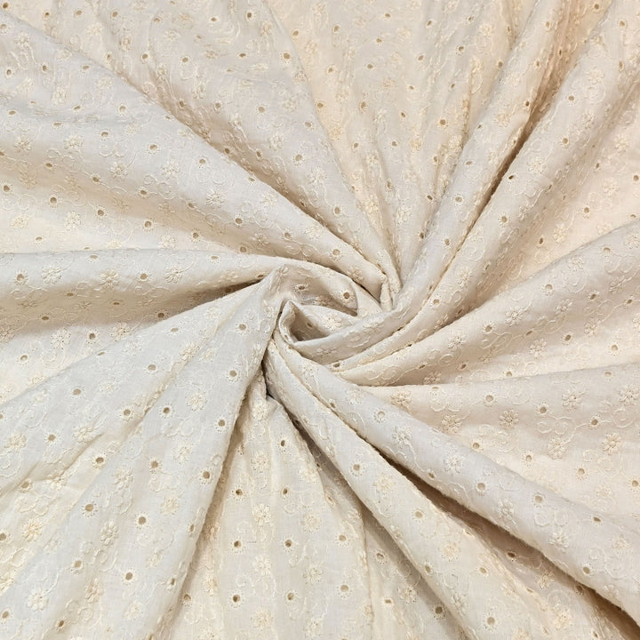 Kora Cotton Cutwork Chikankari Embroidery Fabric DF0130-7