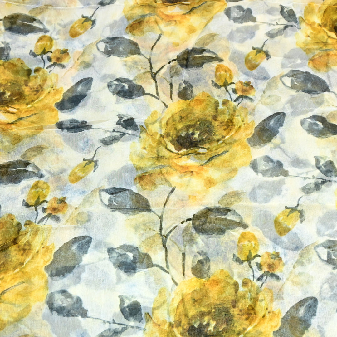 Designer Floral Cotton Digital Print Fabric-Soft Breathable Designer Cotton Fabric SNT165-13