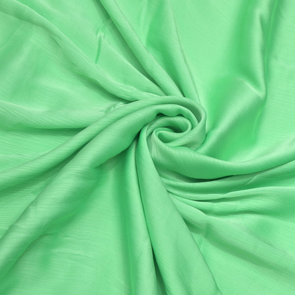 Algae Green Colour Satin Chiffon Fabrics