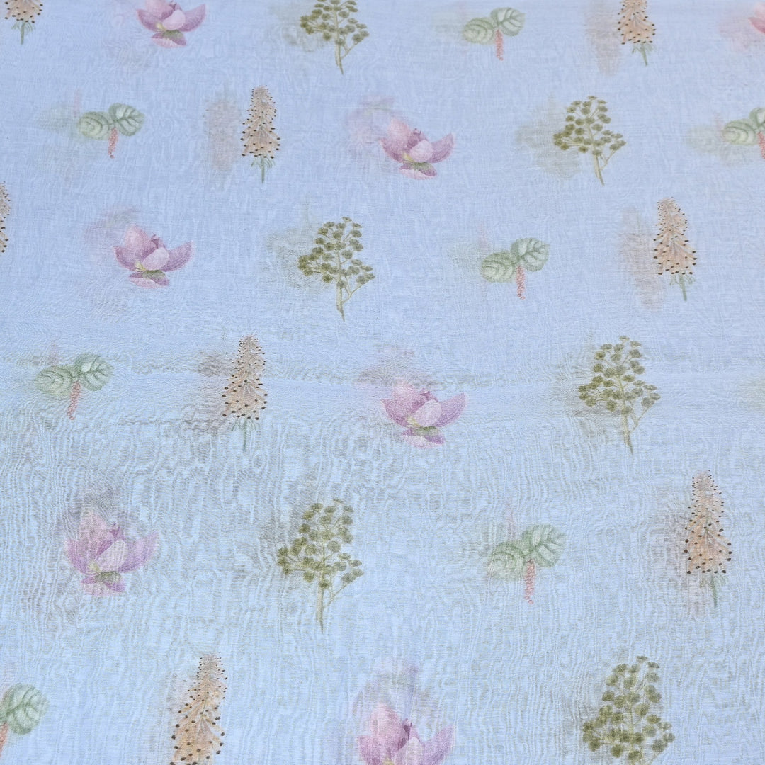 Mul Chanderi Digital Print Fabric - Soft Lightweight Designer Fabric GT0185-1b