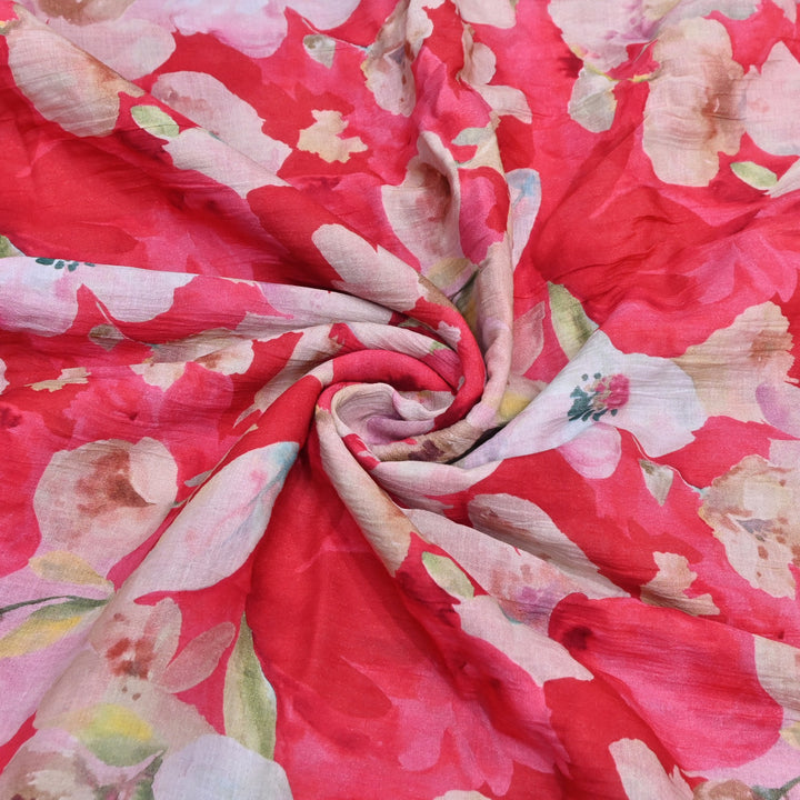 Elegant Crush Chanderi Digital Print Fabrics-UF0208-10