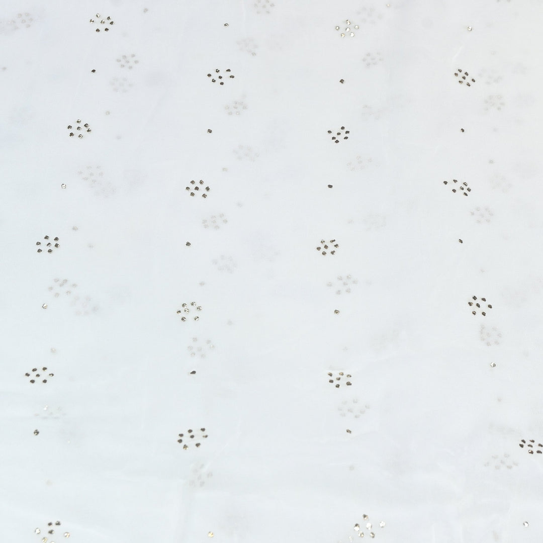Dyeable Viscose Georgette Handwork Mukaish Fabric BT0003