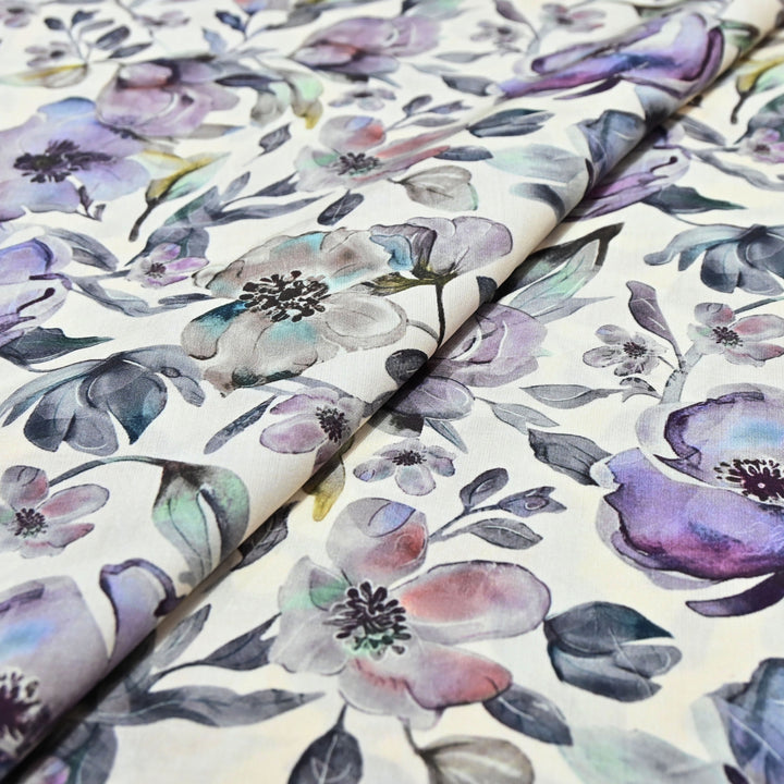 White Omura Cotton Floral Bloom Print