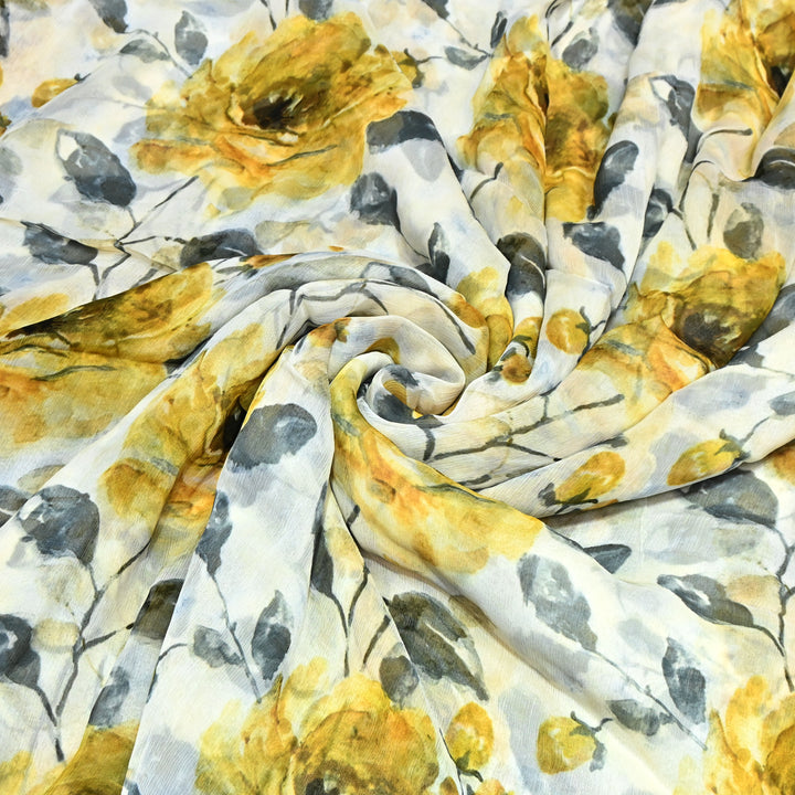 Designer Floral Cotton Digital Print Fabric-Soft Breathable Designer Cotton Fabric SNT165-13