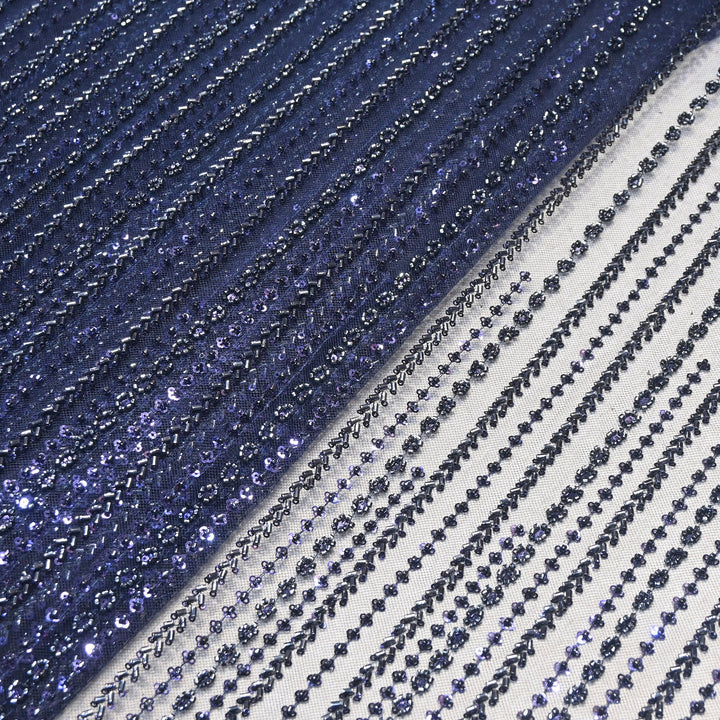 Premium Imported Beaded & Sequin Embroidery Net Fabric- 382747-04