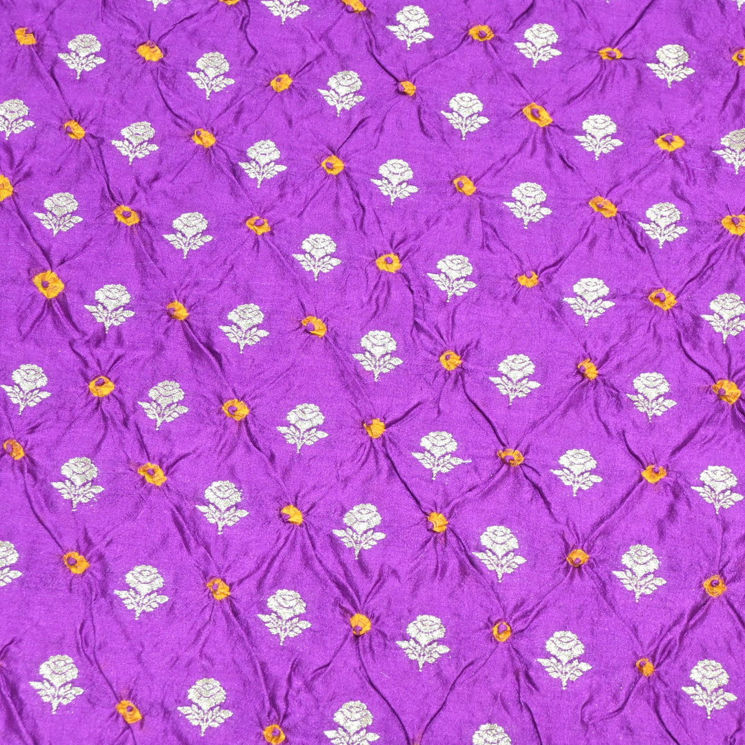 Pure Chiniya Silk Zari And Hand Bandhani Fabrics