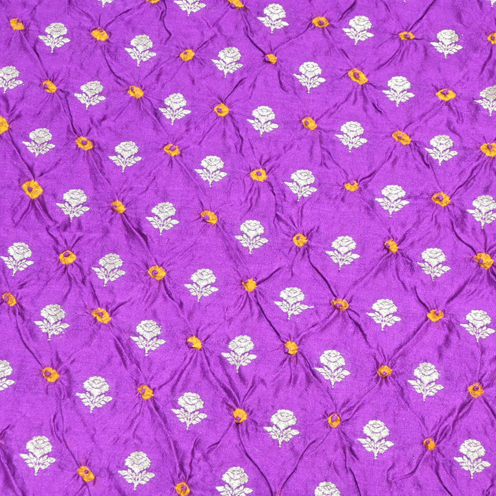 Pure Chiniya Silk Zari And Hand Bandhani Fabrics