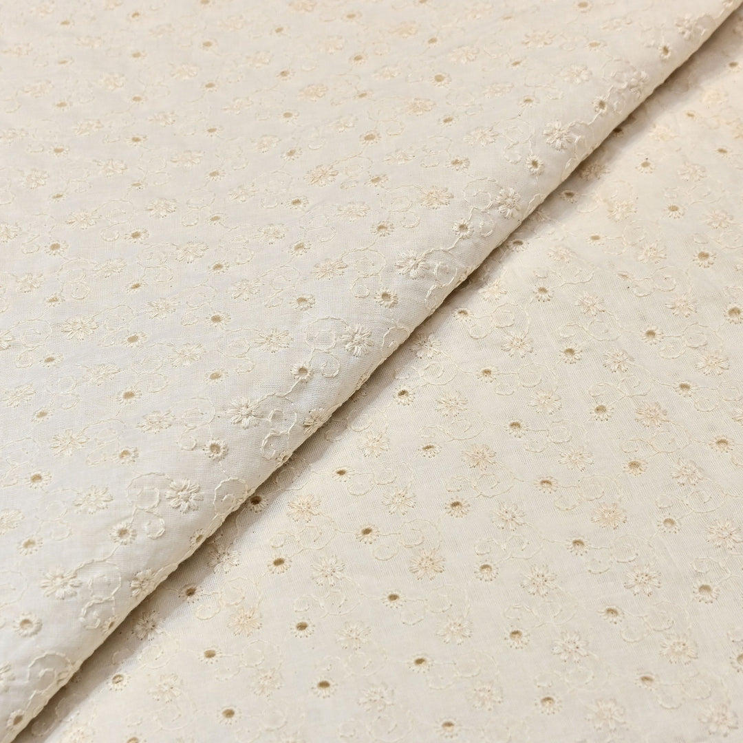 Kora Cotton Cutwork Chikankari Embroidery Fabric DF0130-7