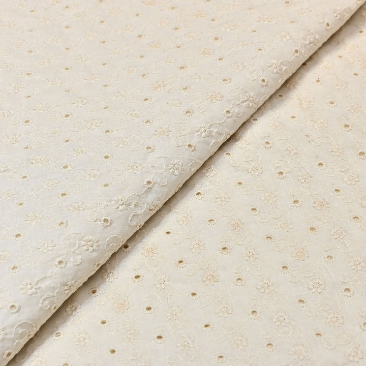 Kora Cotton Cutwork Chikankari Embroidery Fabric DF0130-7