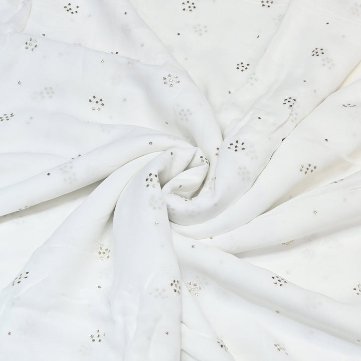 Dyeable Viscose Georgette Handwork Mukaish Fabric BT0003