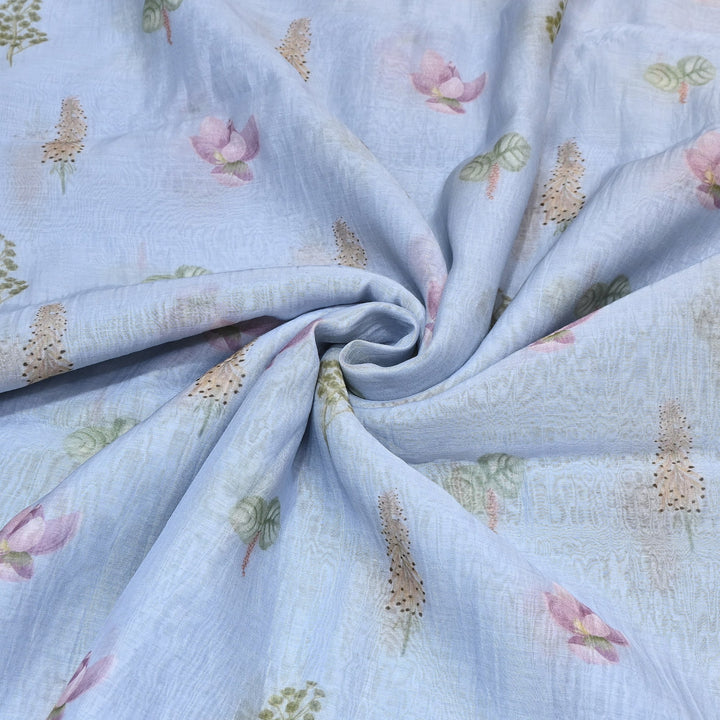 Mul Chanderi Digital Print Fabric - Soft Lightweight Designer Fabric GT0185-1b