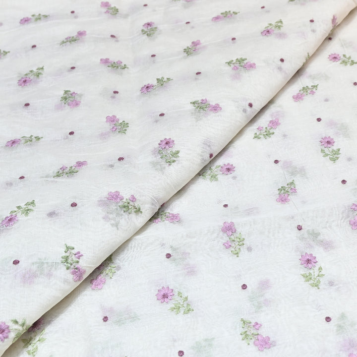 Dyeable Mul Chanderi Thread Embroidery Fabric – Soft Summer Designer Fabric-MF8209-6