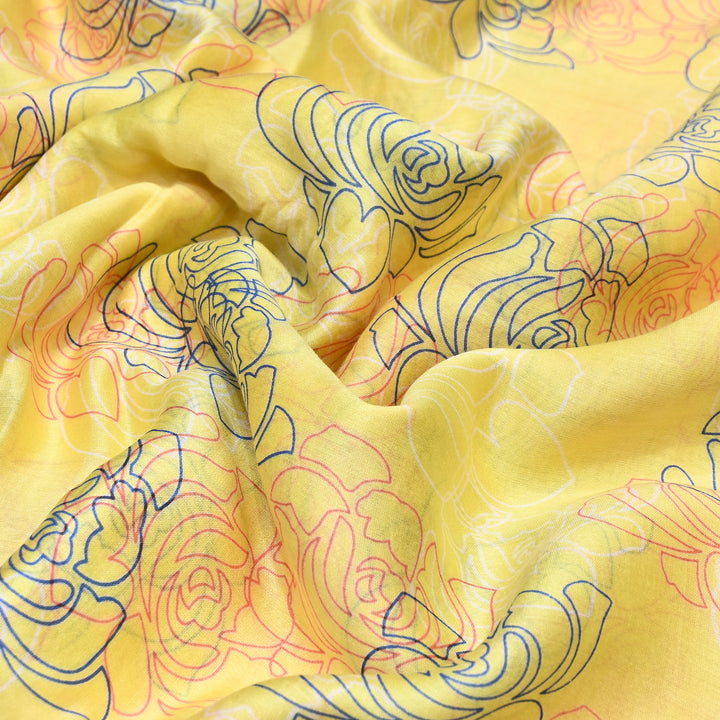 Silk Chanderi Digital Print Fabric 44" – Soft Lightweight Designer Fabric 001664-01